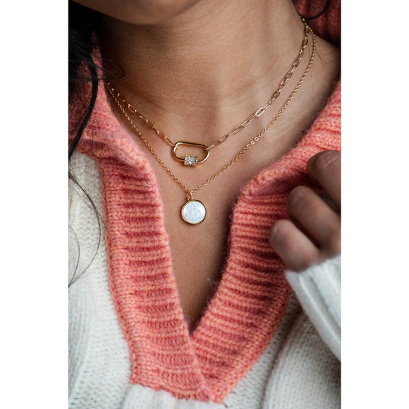 *Catherine* Dainty Mary Necklace (Gold) - Picture 2 of 4